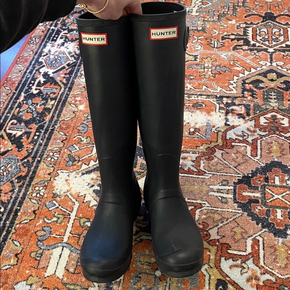 Hunter Original Tall Rain Boots Navy | Women’s Size 8 - Picture 3 of 7
